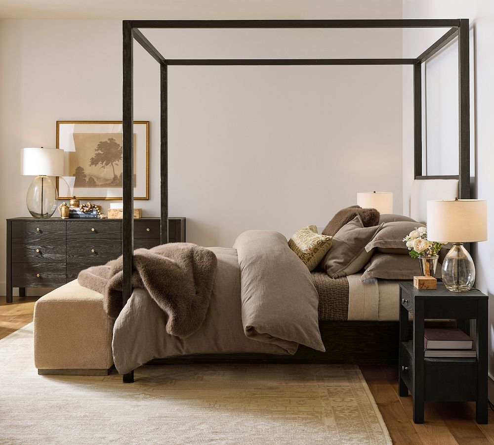 Belgian Flax Linen Duvet Cover King/ Cal. King in Cafe Noir