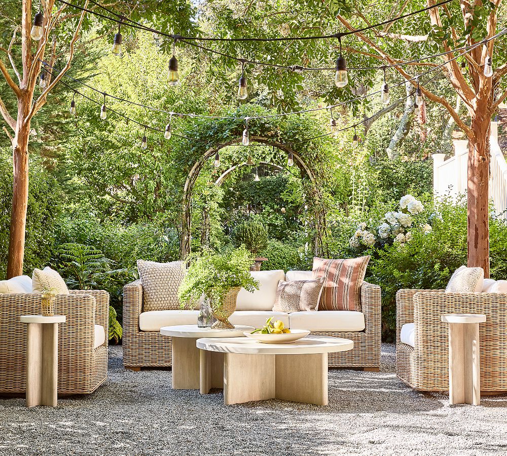 Huntington Wicker Outdoor Sofa 81" - Natural Style