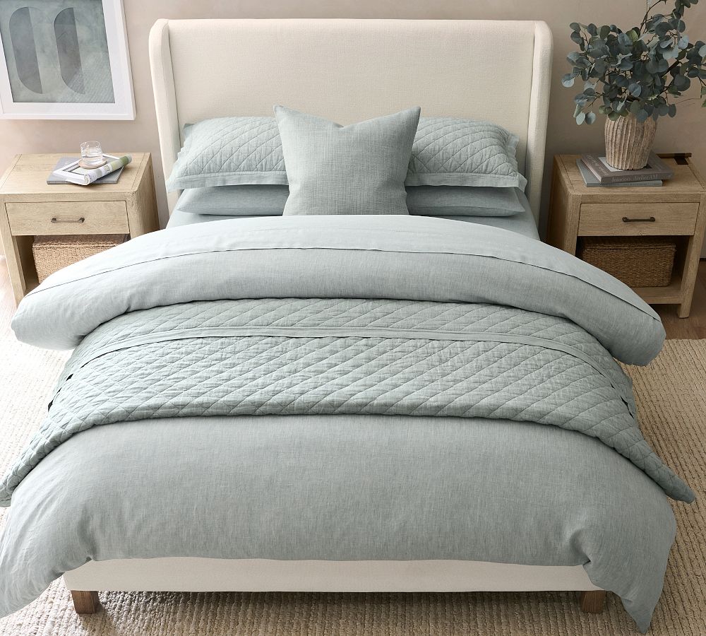 Belgian Flax Linen Diamond Quilt