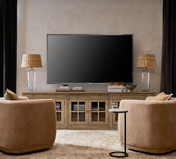 Livingston Media Console with Glass Cabinets (105'')