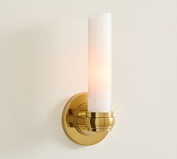 Everett Milk Glass Single Tube Sconce (11&quot;)