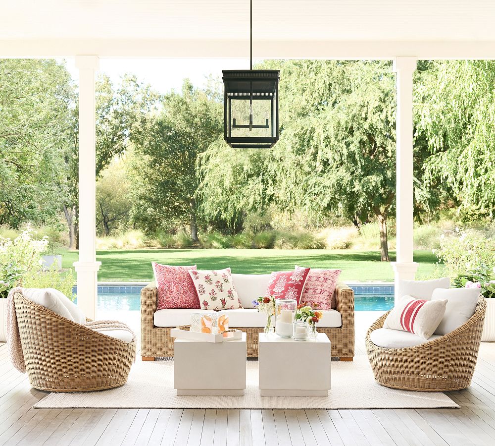 Huntington Wicker Outdoor Sofa 81" - Natural Style