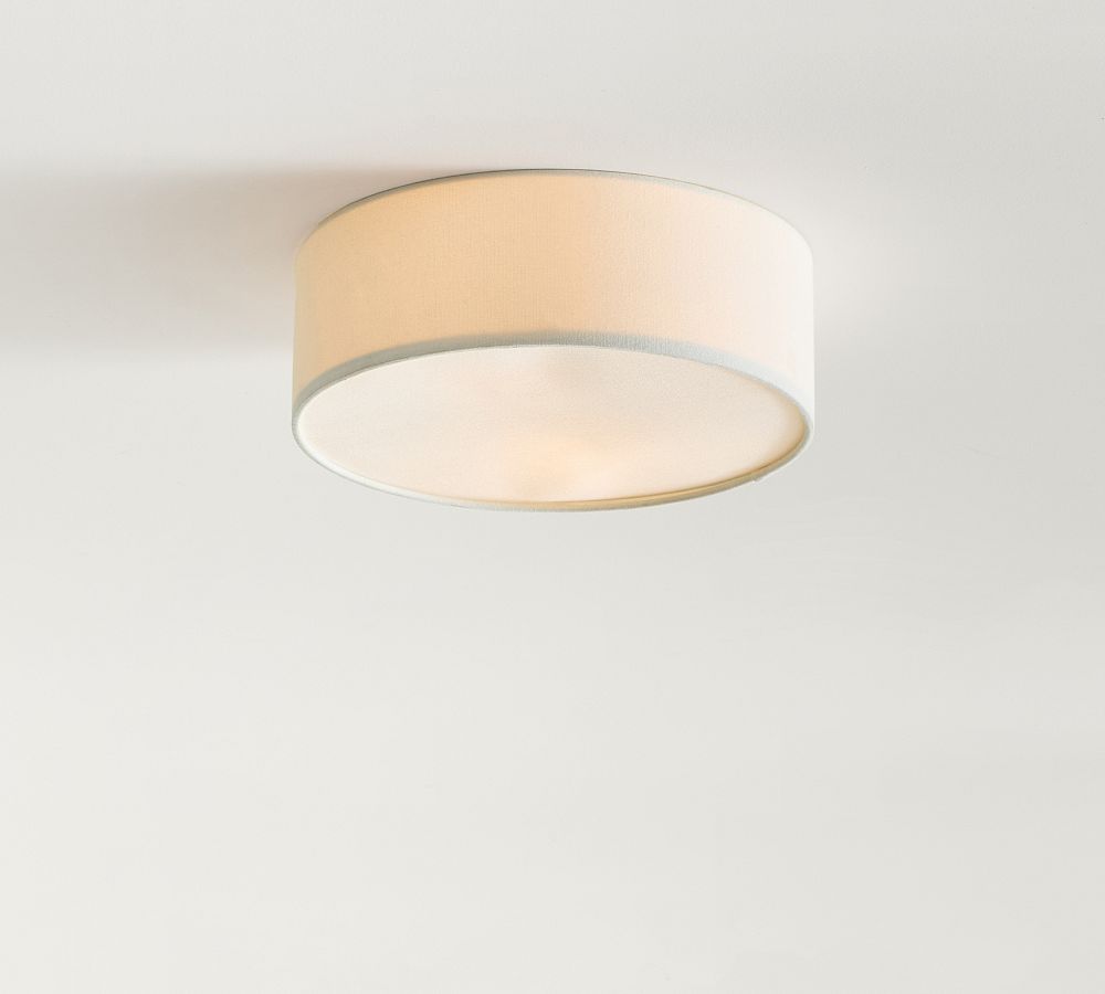 Linen Drum Flush Mount Light (12"-18") | Stylish & Modern