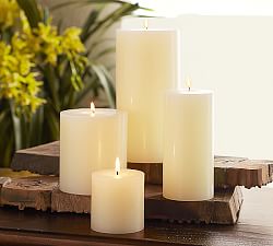 Unscented Wax Pillar Candle