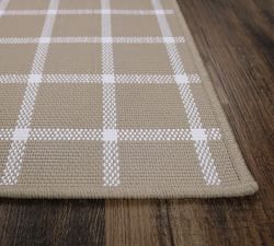 Custom Woven Plaid Boucle Outdoor Rug