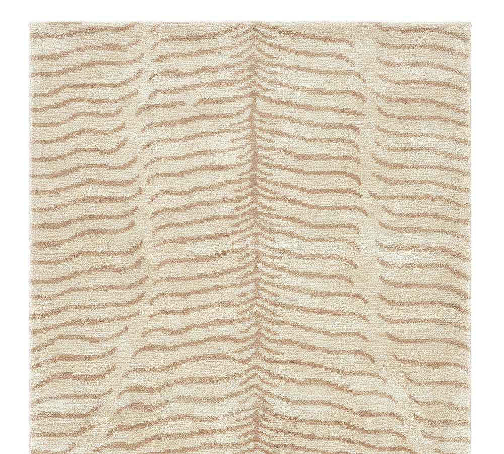 Open Box:Zebra Tufted Rug, 5x8, Sand Multi