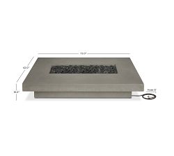 Chrisley Concrete Low Rectangular Propane Fire Pit Table (72&quot;)
