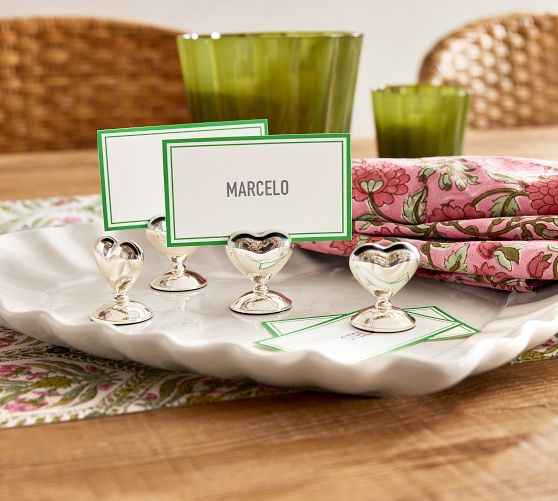 Metal Heart Place Card Holders - Set of 4