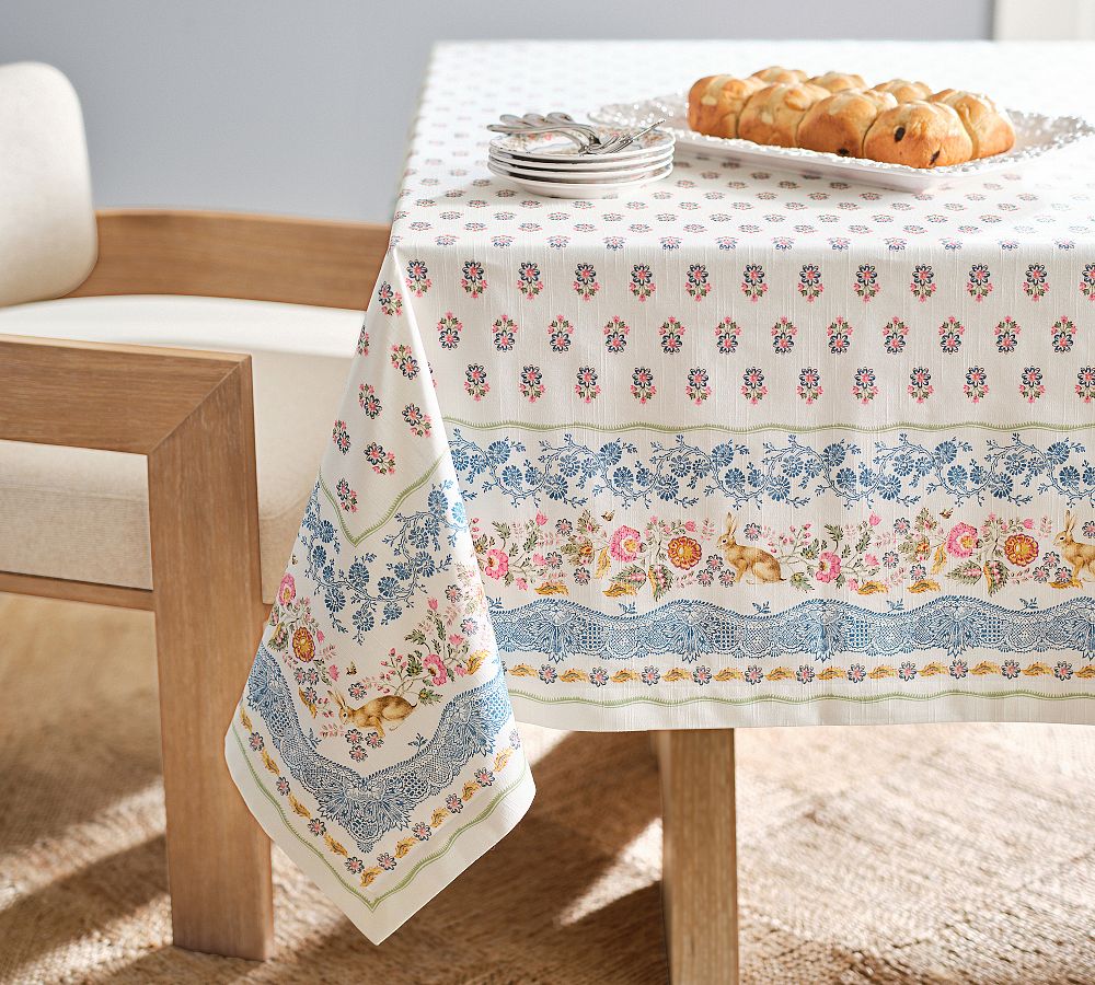 Botanical Bunny Cotton Tablecloth