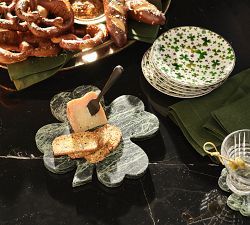 Four Leaf Clover Stoneware Appetizer Plates - Set of 4