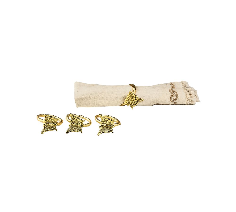 Handformed Butterfly Napkin Rings, Set of 4