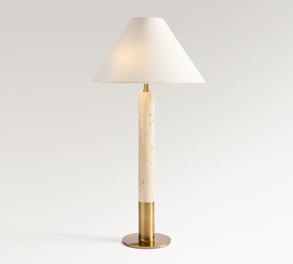Sterling Travertine Table Lamp (28&quot;)
