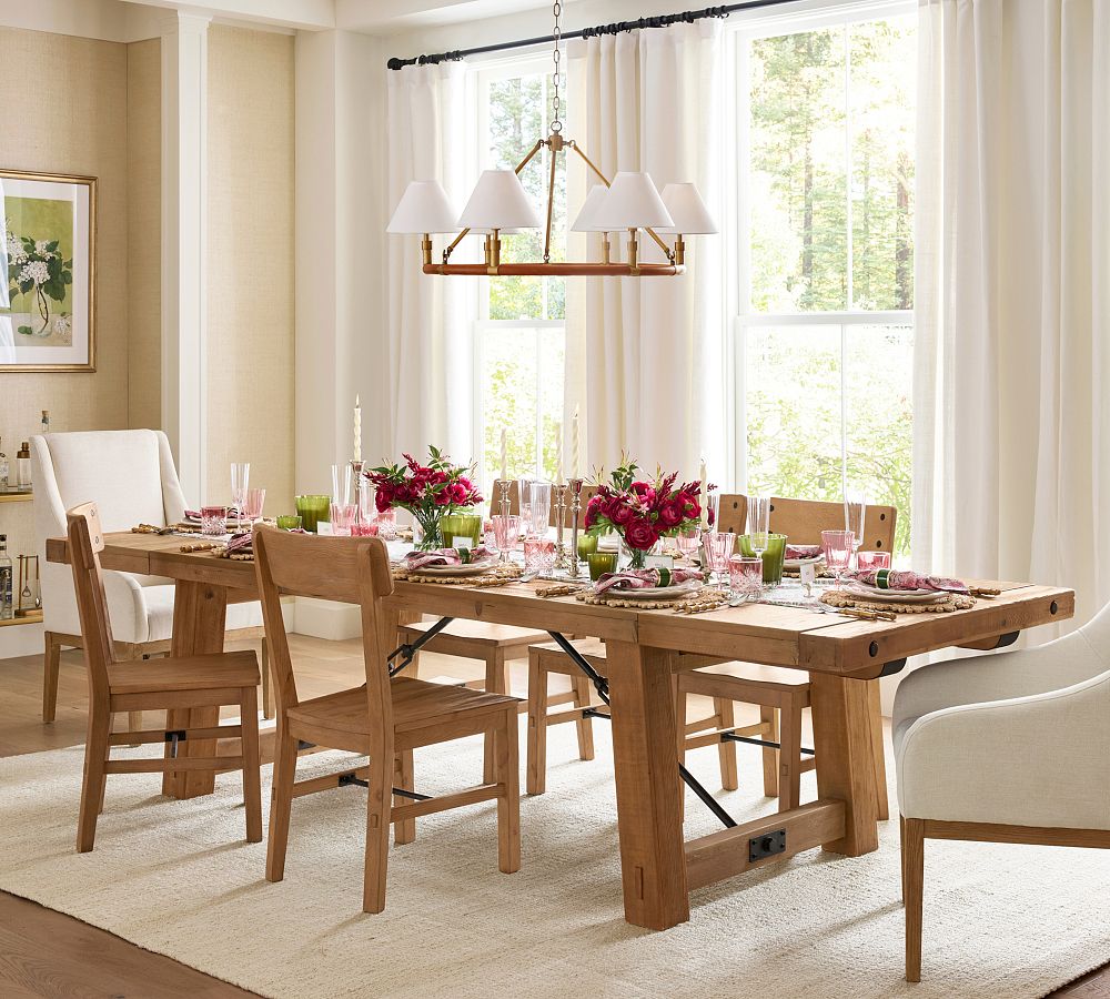 Chambers Leather Round Chandelier 36" - Elegant Lighting