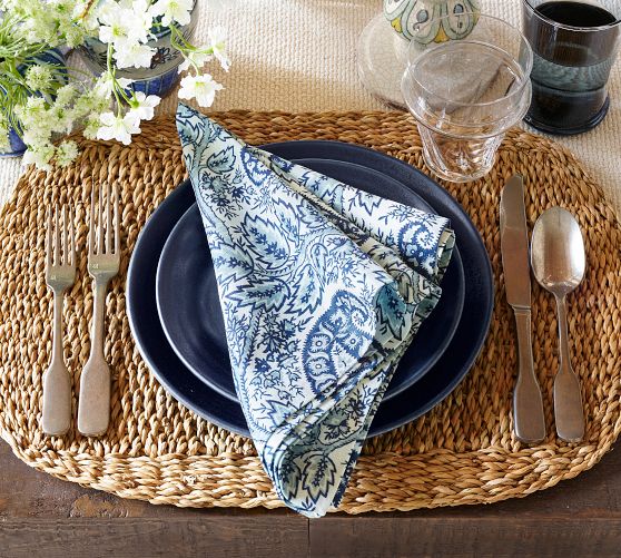 Karina Paisley Organic Cotton Napkins - Set of 4