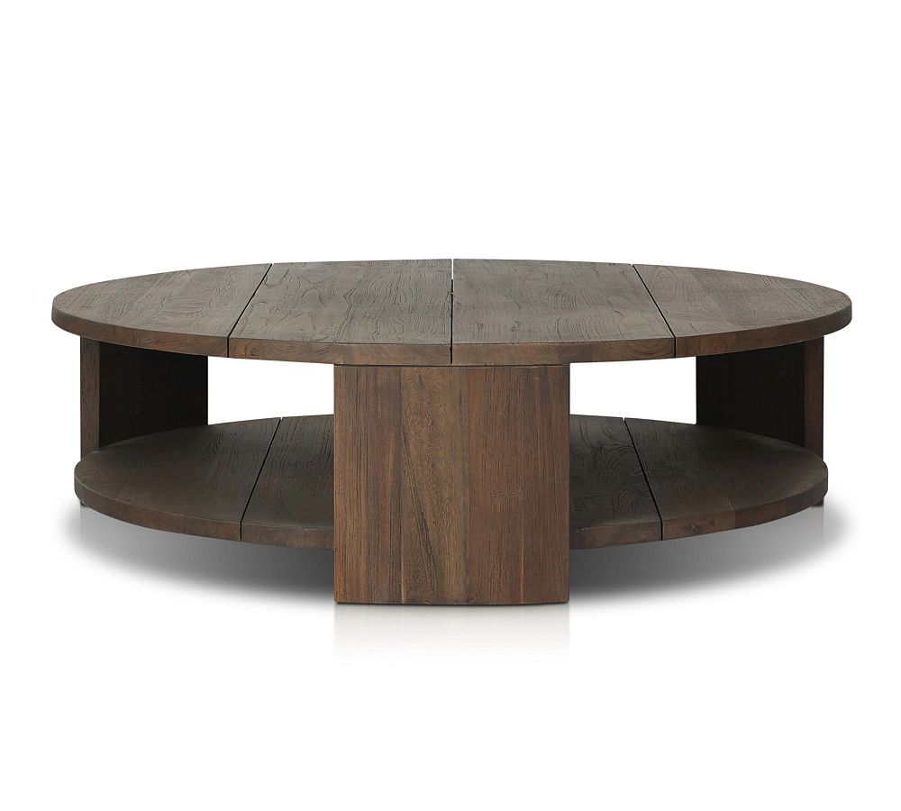 Lanay Reclaimed Teak Round Brown Outdoor Coffee Table