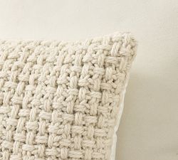 Basketweave Outdoor Lumbar Pillow