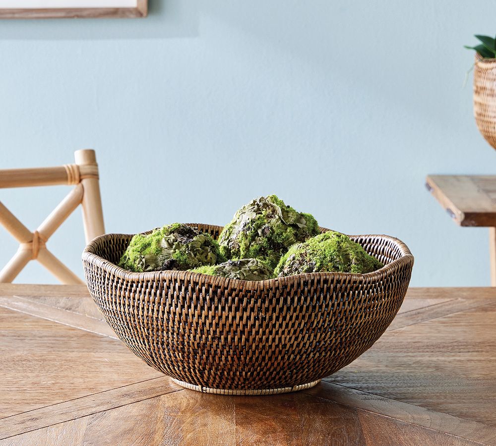 Rattan Scalloped Edge Bowl