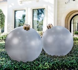 Frosty White, Blue, &amp; Silver Decorative Holiballs