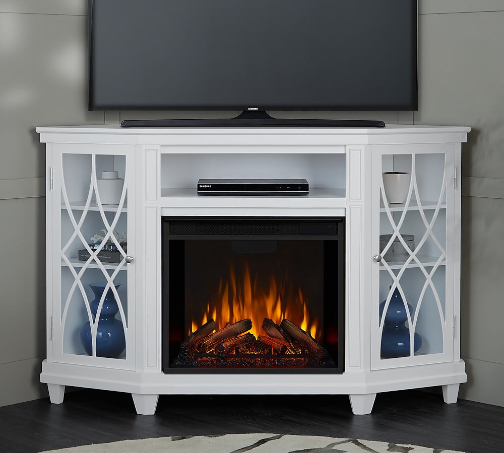 Linney Corner Electric Fireplace Media Cabinet
