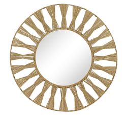 Laguna Jute Round Mirror, 40&quot; x 40&quot;