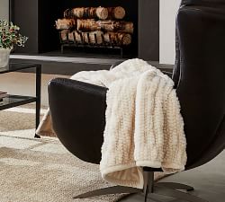 Faux Fur Honeycomb Throw Blanket