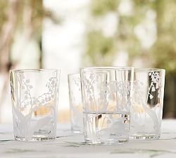 Monique Lhuillier Lily of the Valley Glass Tumblers - Set of 4