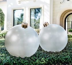 Frosty White, Blue, &amp; Silver Decorative Holiballs