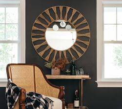 Laguna Jute Round Mirror, 40&quot; x 40&quot;