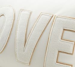 Love Applique Lumbar Pillow Cover