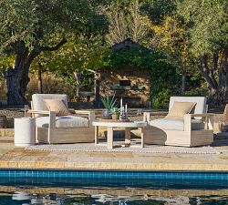 Faux Natural Fiber Flange Outdoor Pillow