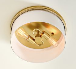 Everett Milk Glass Flush Mount (17&quot;)