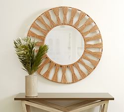 Laguna Jute Round Mirror, 40&quot; x 40&quot;