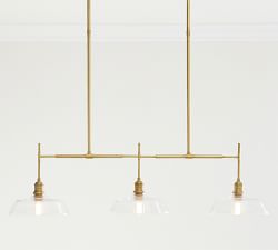 Farmhouse Glass Linear Chandelier (43&quot;)