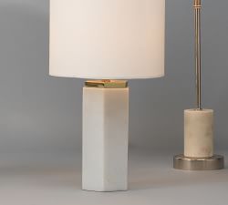 Ketch Marble Hexagon Table Lamp (17&quot;)