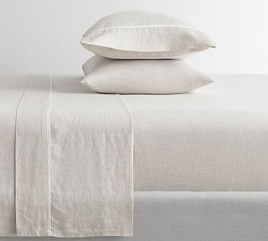 Pottery Barn BELGIAN top FLAX LINEN full size Sheet Set