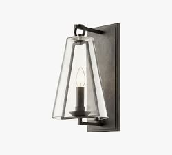 Catri Outdoor Iron &amp; Glass Sconce (16''-23&quot;)