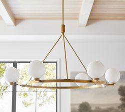 Harlow Milk Glass Round Chandelier (44&quot;)