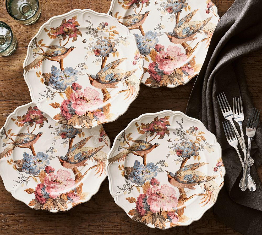 Piper Floral Bird Dinner Plates - Set of 4
