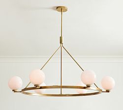 Harlow Milk Glass Round Chandelier (44&quot;)