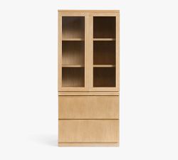 Pacific Glass Hutch with File Cabinet (34&quot;)