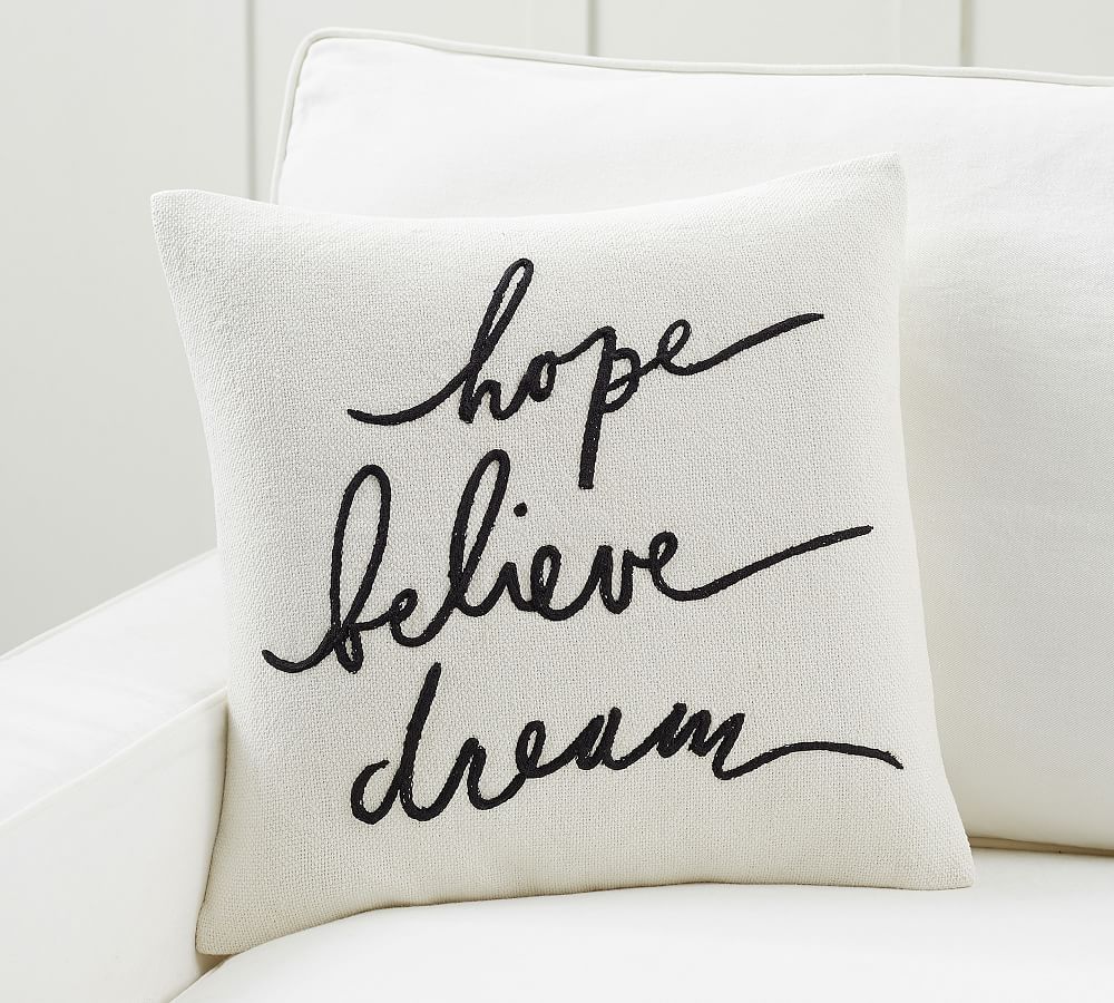 Hope Believe Dream Printed Pillow Cover