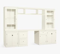 Logan Office Suite with Cabinet Doors &amp; Bridge