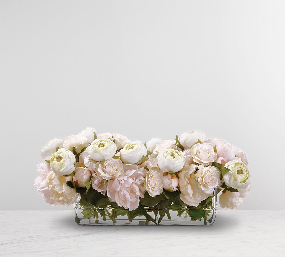 Faux Peony, Ranunculus &amp; Rose Mixed Arrangement
