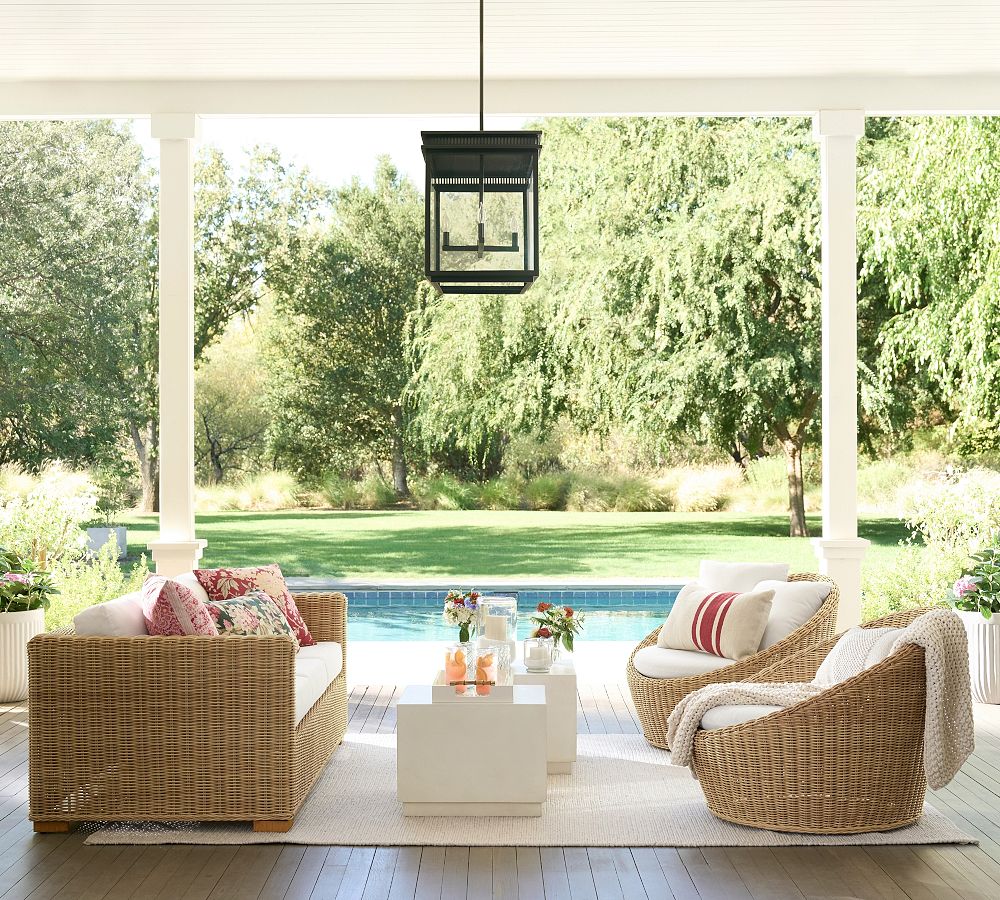 Huntington Wicker Outdoor Sofa 81" - Natural Style