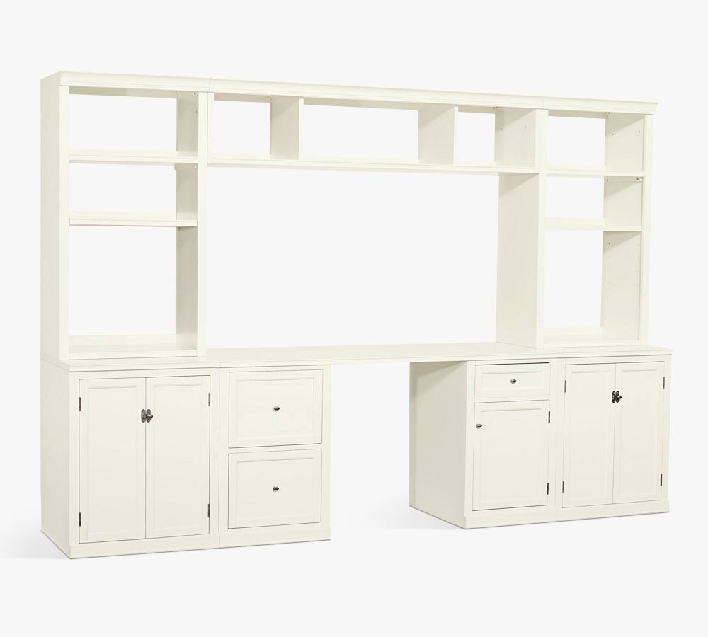 Logan Office Suite with Cabinet Doors &amp; Bridge
