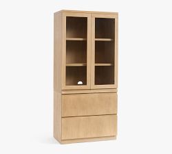 Pacific Glass Hutch with File Cabinet (34&quot;)