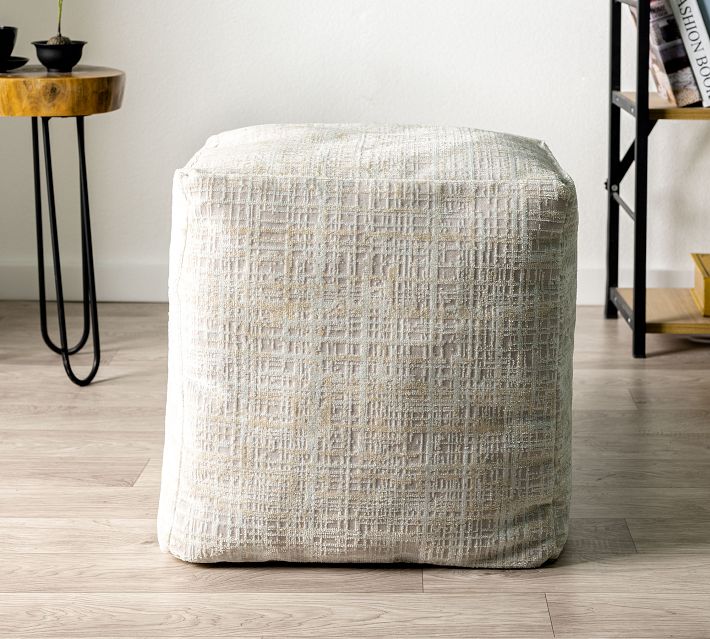 Velvet Square Pouf Pottery Barn