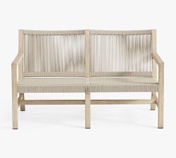 Indio Coastal Mahogany &amp; Rope Outdoor Loveseat (52&quot;)