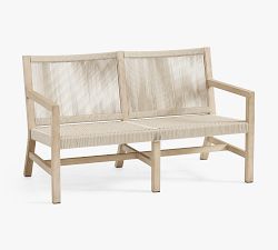 Indio Coastal Mahogany &amp; Rope Outdoor Loveseat (52&quot;)