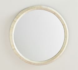 Nadia Bone 30&quot; Round Wall  Mirror